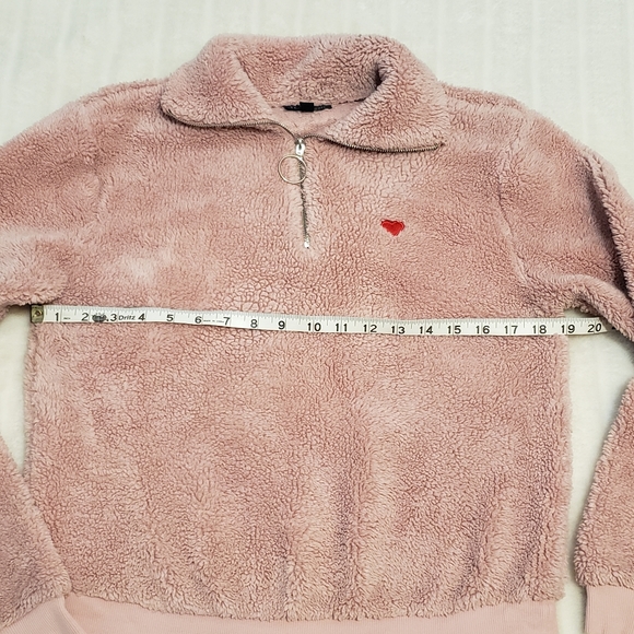 Topshop Pink Fuzzy Teddy 1/4 Zip Sweater - Picture 8 of 16